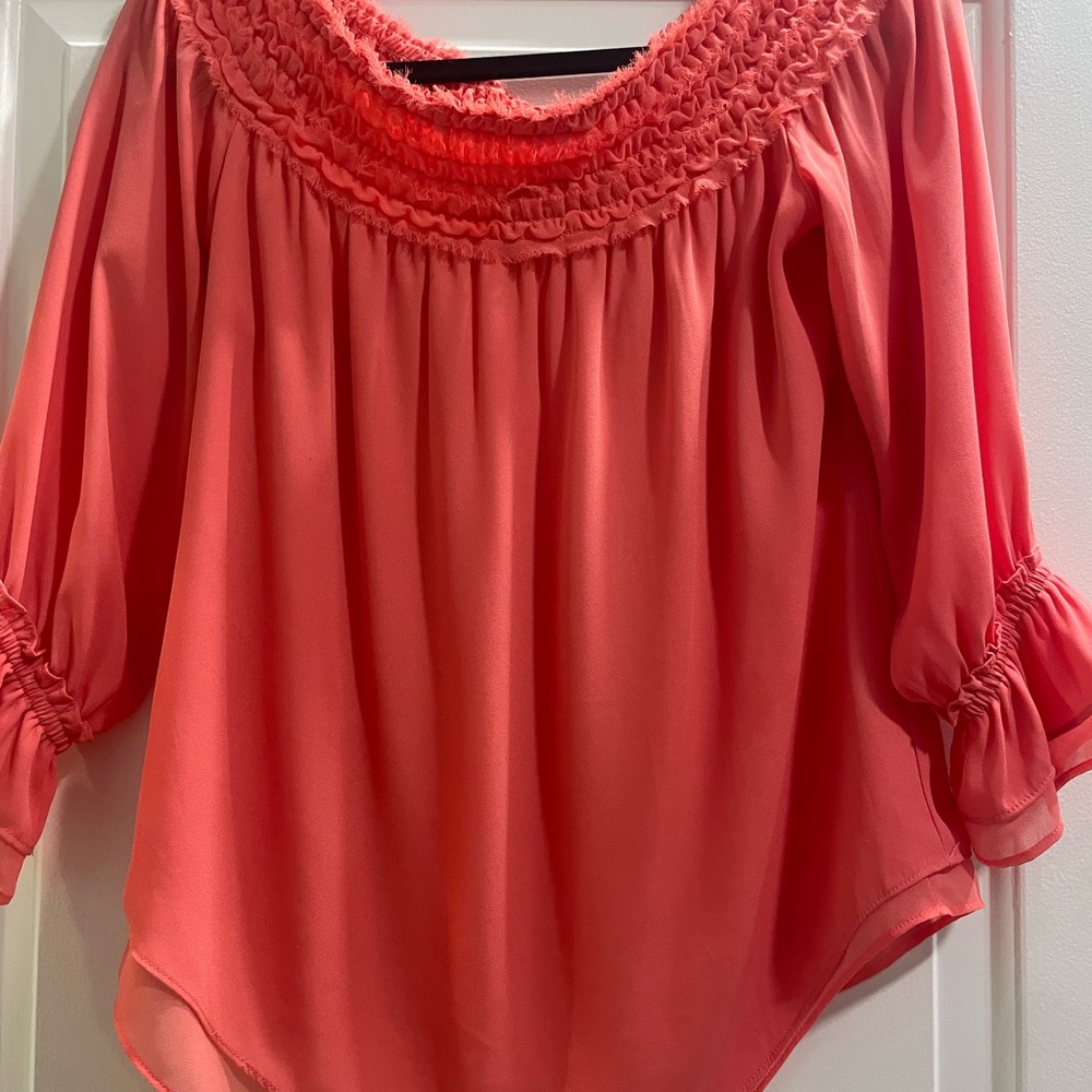 White House Black Market Coral Blouse